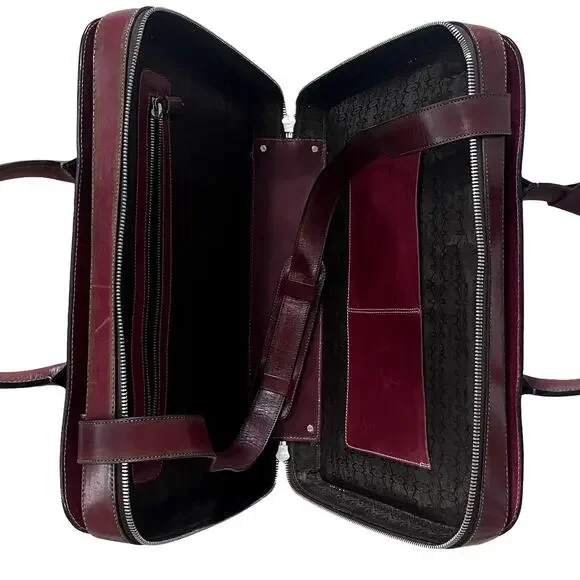 Zenori 1946 Firenze Vintage Maroon Red Briefcase